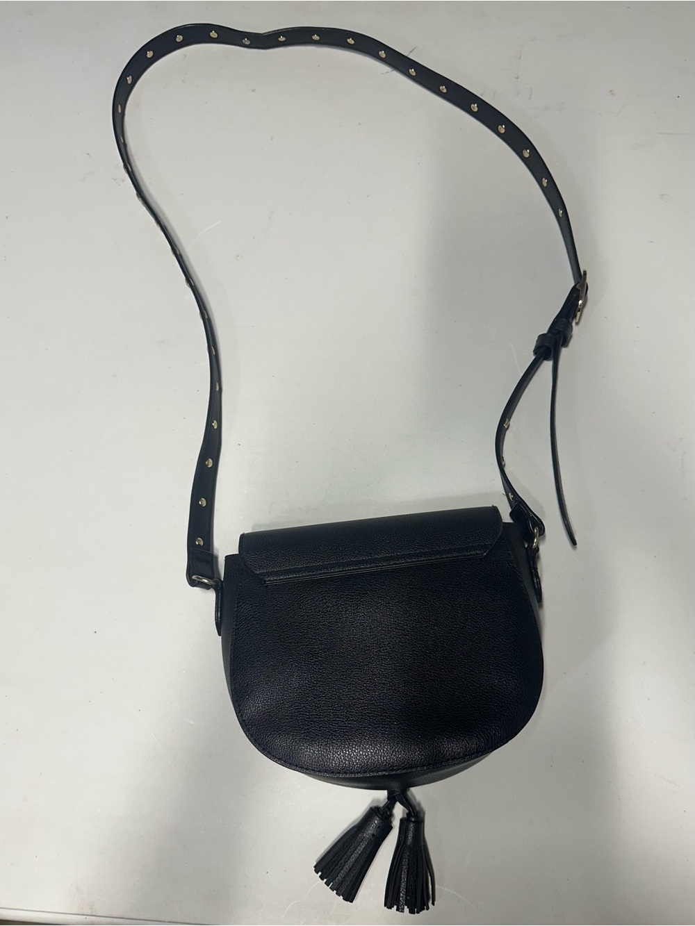 Victoria's Secret Black Studded Saddle Crossbody - Picture 4 of 9